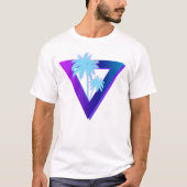 RETROWAVE SYNTHWAVE PALMBOMEN DRIEHOEK T-SHIRT (Voorkant)