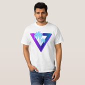 RETROWAVE SYNTHWAVE PALMBOMEN DRIEHOEK T-SHIRT (Voorkant volledig)