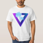 RETROWAVE SYNTHWAVE PALMBOMEN DRIEHOEK T-SHIRT (Voorkant)
