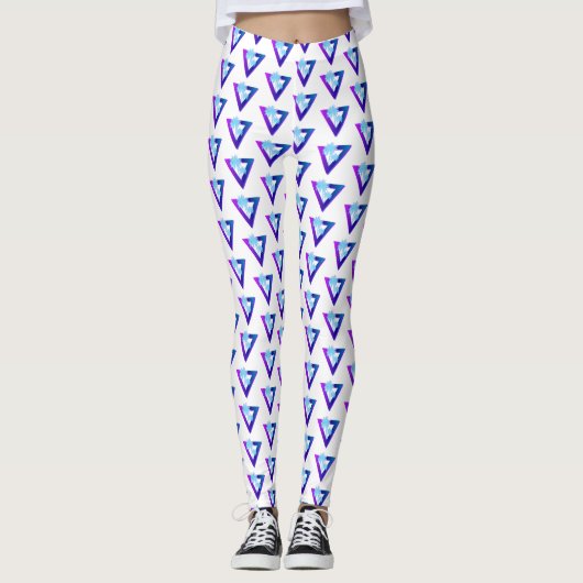 RETROWAVE SYNTHWAVE PALMBOMEN DRIEHOEKIGE LEGGINGE LEGGINGS (Voorkant)