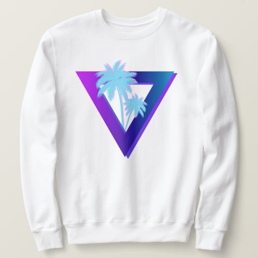 RETROWAVE SYNTHWAVE PALMBOOM TRIANGEL ZWEATSHIRT TRUI (Design voorkant)