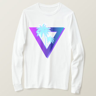 RETROWAVE SYNTHWAVE PALMBOOM TRIANGLE LONGSLEEVE T-SHIRT