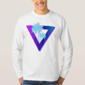 RETROWAVE SYNTHWAVE PALMBOOM TRIANGLE LONGSLEEVE T-SHIRT (Voorkant)