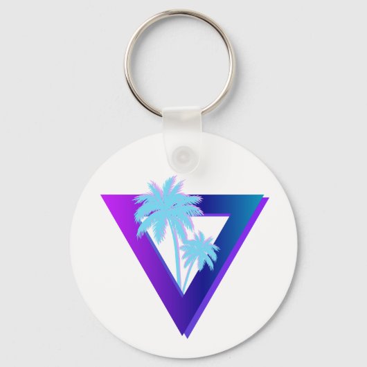 RETROWAVE SYNTHWAVE PALMBOOM TRIANGLE SLEUTELHANGE SLEUTELHANGER (Voorkant)