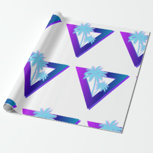 RETROWAVE SYNTHWAVE PALMBOOM WRAPPAIER CADEAUPAPIER