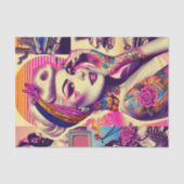 Retrowave Tattoo Pin-up Collage Tissuepapier (Voorkant)