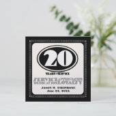 Retrowerknemer 20-jarige servicetoekenning (Staand voorkant)