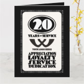 Retrowerknemer 20-jarige servicetoekenning kaart (Gele Bloem)