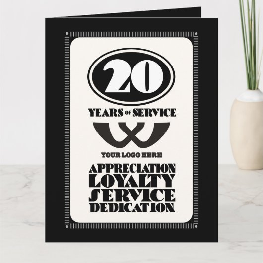 Retrowerknemer 20-jarige servicetoekenning kaart (Voorkant)