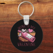 Retrowijn is mijn Valentijn Grappige Drink wijnlie Sleutelhanger (Voorkant)