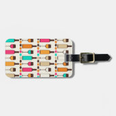 Retrowijnflessen en -glazen bagagelabel (Voorkant horizontaal)