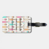 Retrowijnflessen en -glazen bagagelabel (Achterkant horizontaal)