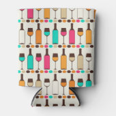 Retrowijnflessen en -glazen blikjeskoeler (Voorkant)