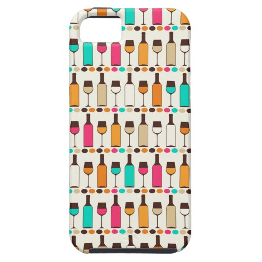 Retrowijnflessen en -glazen Case-Mate iPhone case (Achterkant)