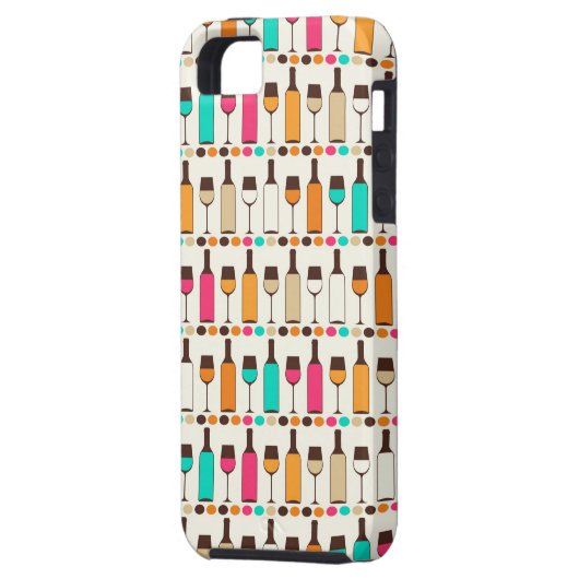 Retrowijnflessen en -glazen Case-Mate iPhone case (Achterkant Links)