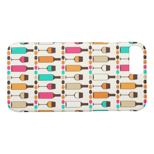 Retrowijnflessen en -glazen Case-Mate iPhone case (Achterkant (Horizontaal))