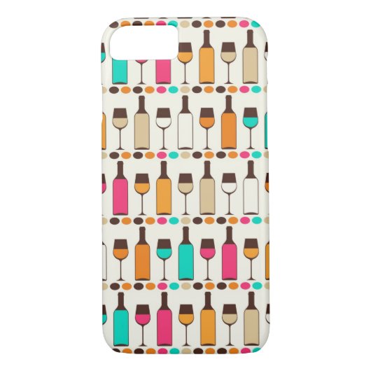Retrowijnflessen en -glazen Case-Mate iPhone case (Achterkant)