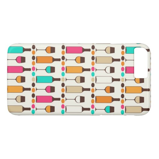 Retrowijnflessen en -glazen Case-Mate iPhone case (Achterkant (Horizontaal))