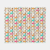 Retrowijnflessen en -glazen fleece deken (Voorkant (Horizontaal))