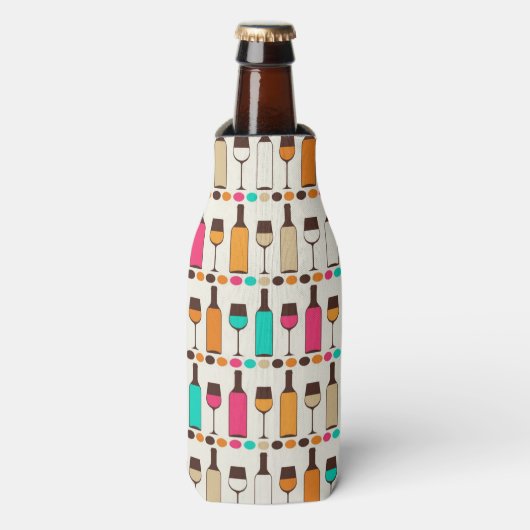 Retrowijnflessen en -glazen flesjeskoeler (Fles Voorkant)