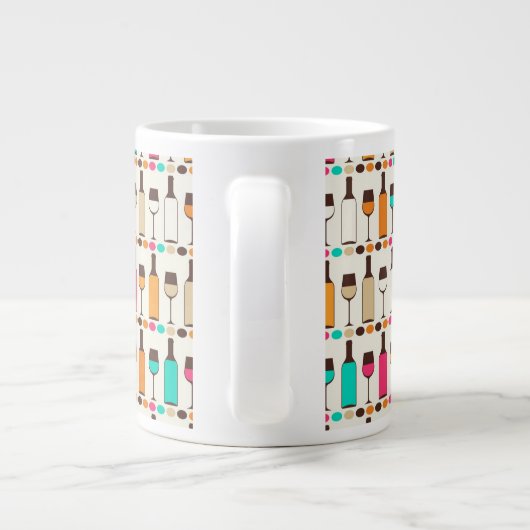 Retrowijnflessen en -glazen grote koffiekop (Achterkant)