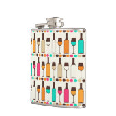 Retrowijnflessen en -glazen heupfles (Links)