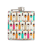 Retrowijnflessen en -glazen heupfles (Voorkant)