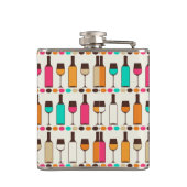 Retrowijnflessen en -glazen heupfles (Achterkant)