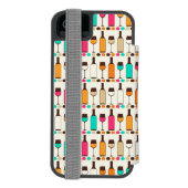 Retrowijnflessen en -glazen incipio iPhone portemonnee hoesje (Agenda Achterkant)