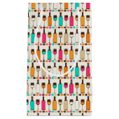 Retrowijnflessen en -glazen klein cadeauzakje (Voorkant)