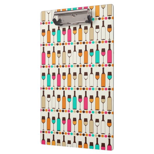 Retrowijnflessen en -glazen klembord (Links)