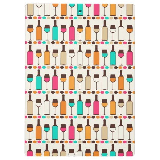 Retrowijnflessen en -glazen klembord (Achterkant)