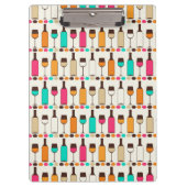 Retrowijnflessen en -glazen klembord (Voorkant)