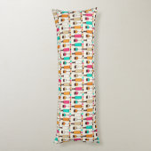 Retrowijnflessen en -glazen lichaamskussen (Achterkant (Verticaal))