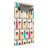 Retrowijnflessen en -glazen mini klembord (Schuin)