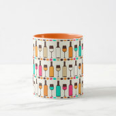 Retrowijnflessen en -glazen mok (Midden)