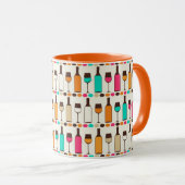 Retrowijnflessen en -glazen mok (Voorkant rechts)