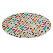 Retrowijnflessen en -glazen snijplank (Hoek)