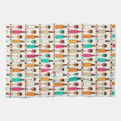 Retrowijnflessen en -glazen theedoek (Horizontaal)