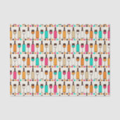 Retrowijnflessen en -glazen tissuepapier (Voorkant)