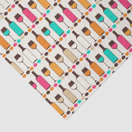 Retrowijnflessen en -glazen tissuepapier