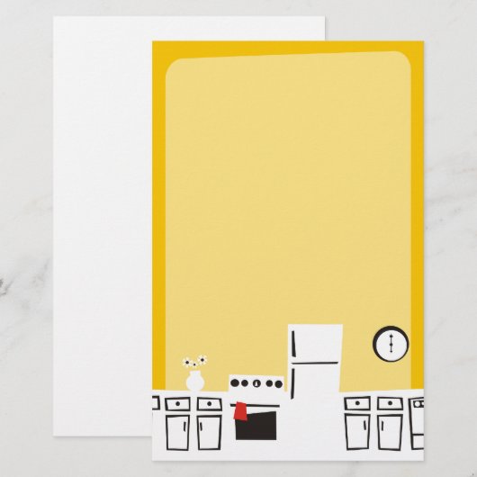 Retrowitkeukenbakkerij Briefpapier (Voorkant / Achterkant)