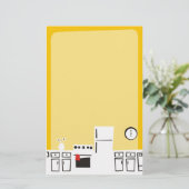 Retrowitkeukenbakkerij Briefpapier (Staand voorkant)