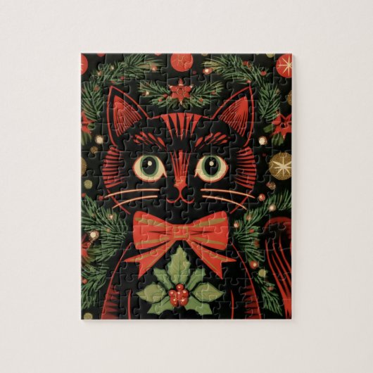 RetroXmasCat Legpuzzel (Verticaal)