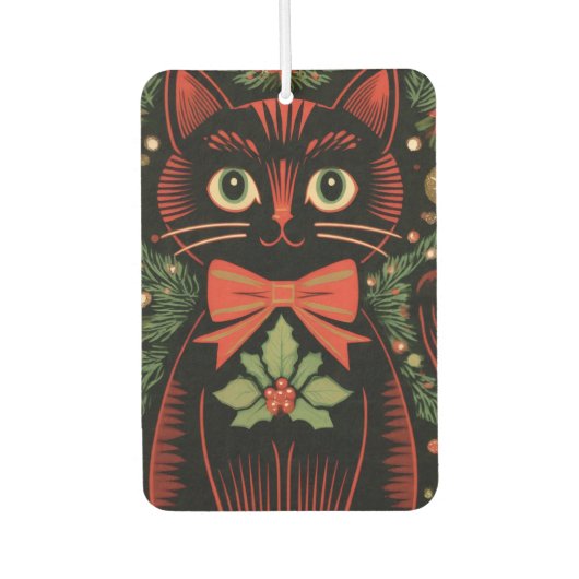 RetroXmasCat  Luchtverfrisser (Voorkant)