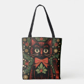 RetroXmasCat Tote Bag (Achterkant)