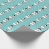 Retroze en watersnowman Verpakkingspapier Cadeaupapier (Hoek)