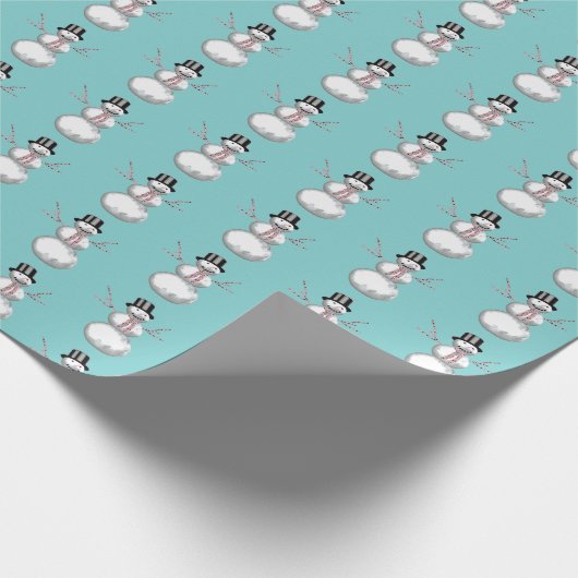 Retroze en watersnowman Verpakkingspapier Cadeaupapier (Hoek)