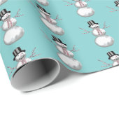 Retroze en watersnowman Verpakkingspapier Cadeaupapier (Rol Hoek)