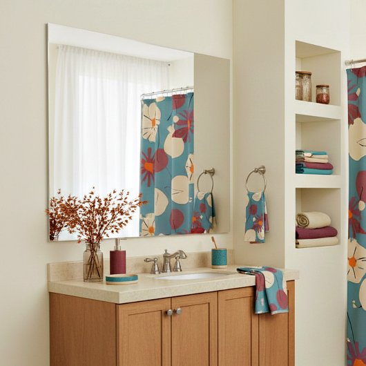 Retroze en witte bloemen bad handdoek